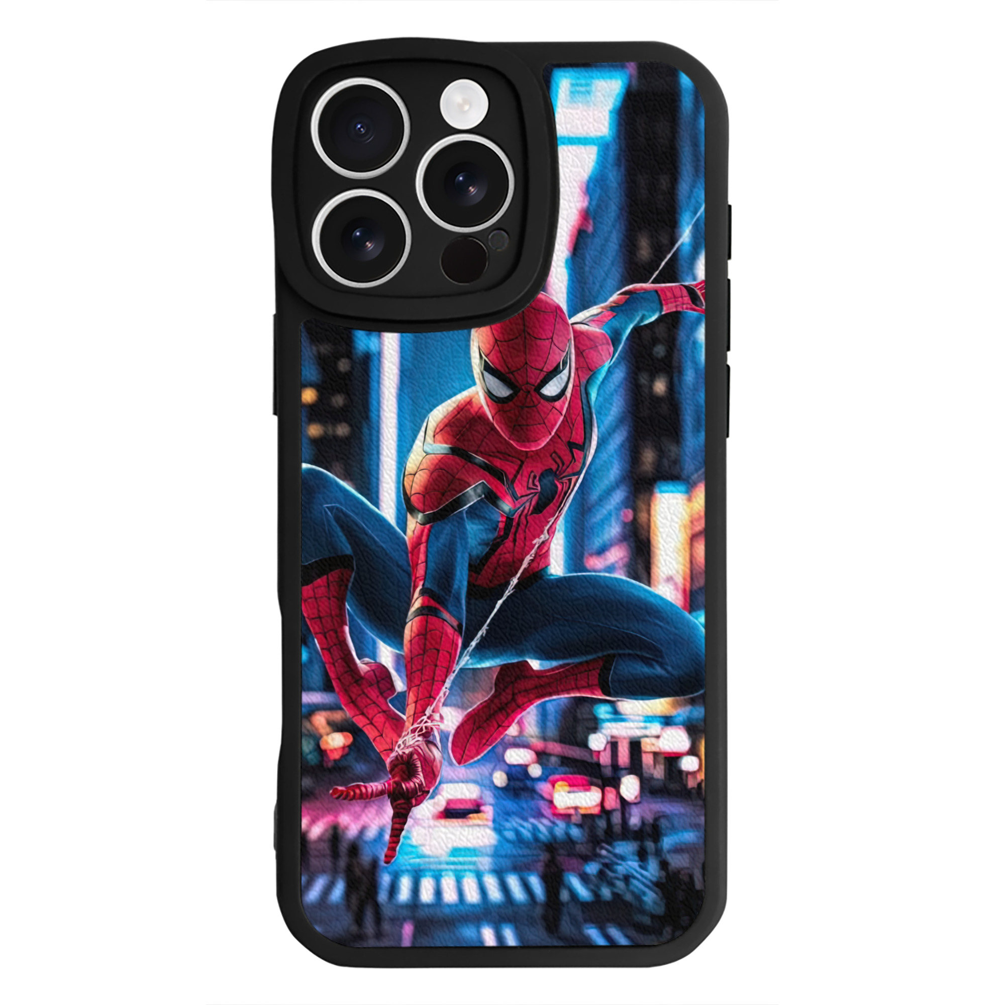 Spider Man スパイダーマン 【iPhone 16シリーズ対応】シリコンスマホケース（レザー調） 材質：シリコン